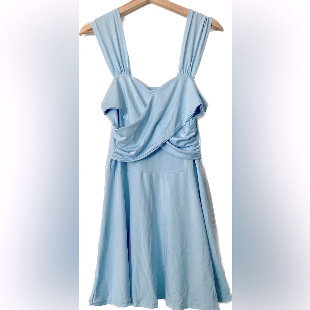 Baby Blue Criss Cross Mini Dress Size 8